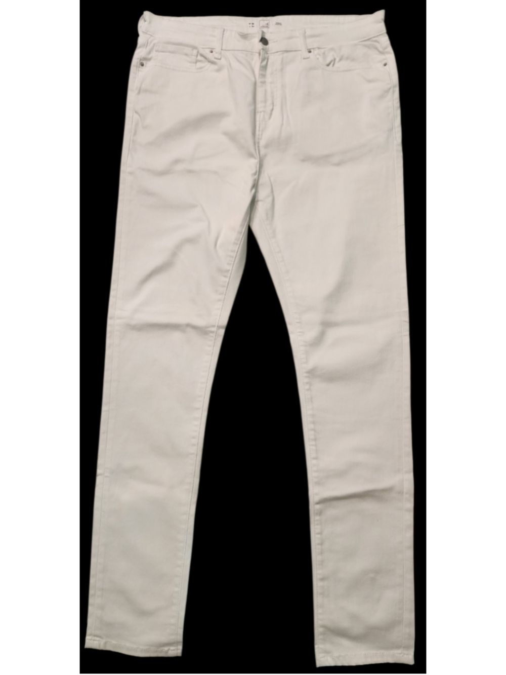 Meraki White Jeans Mens 38x34 Straight Slim Fit White Denim Pants Stretch Cotton